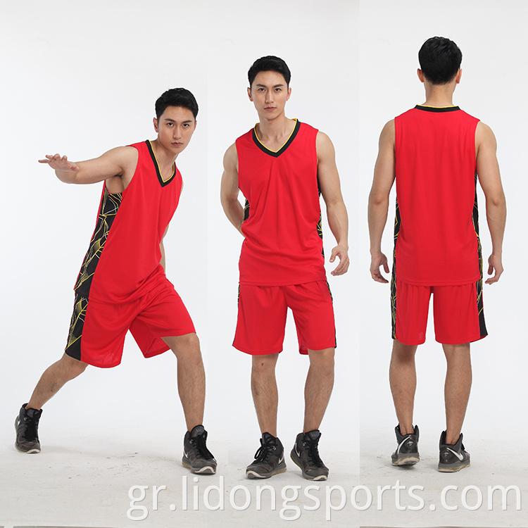 Χονδρικό κενό μπάσκετ Jersey Design Fashionable Plain Basketball στολή